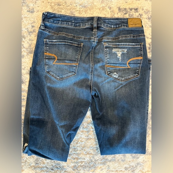 American Eagle Outfitters Distressed skinny Blue Jeans 10 short - Picture 2 of 4